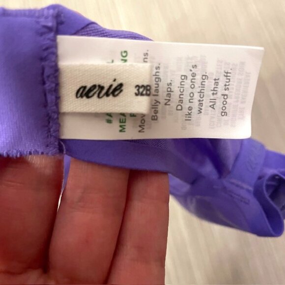 NWT Aerie Smoothez Purple Unlined Sheer Mesh Balconette Underwire Bra 32B - Picture 9 of 10